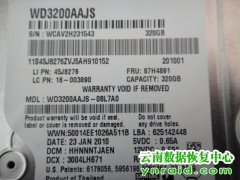 个人西数WD3200AAJS-08L7A0开盘数据恢复成功