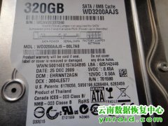 某部队西数320G硬盘异响检测不到开盘恢复成功