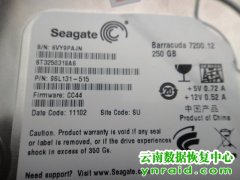 昆明某学校希捷250G硬盘磁头坏开盘数据恢复成功