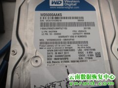 昆明数据恢复-某部队WD5000AAKS磁头坏恢复成功
