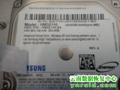昆明数据恢复-三星移动硬盘HM321HI异响开盘成功